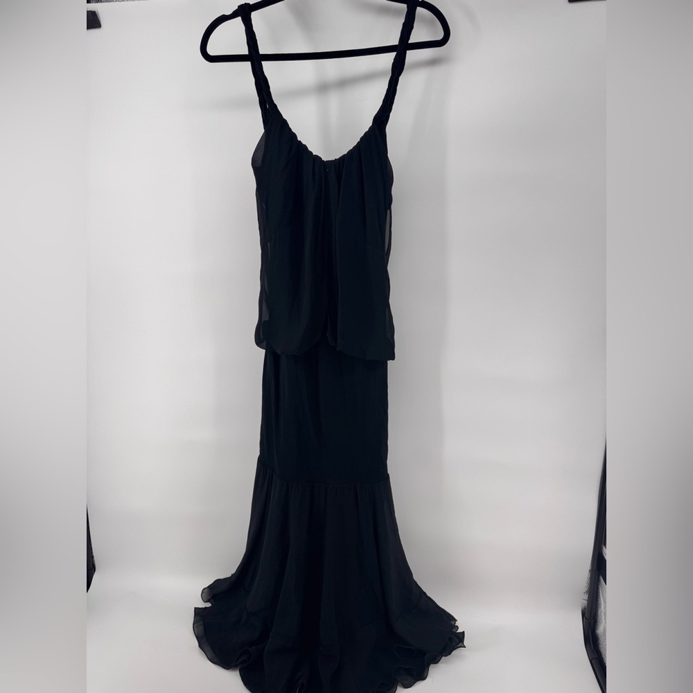 Patrizia Pepe Black Midi 100% Silk Dress Sz. 8